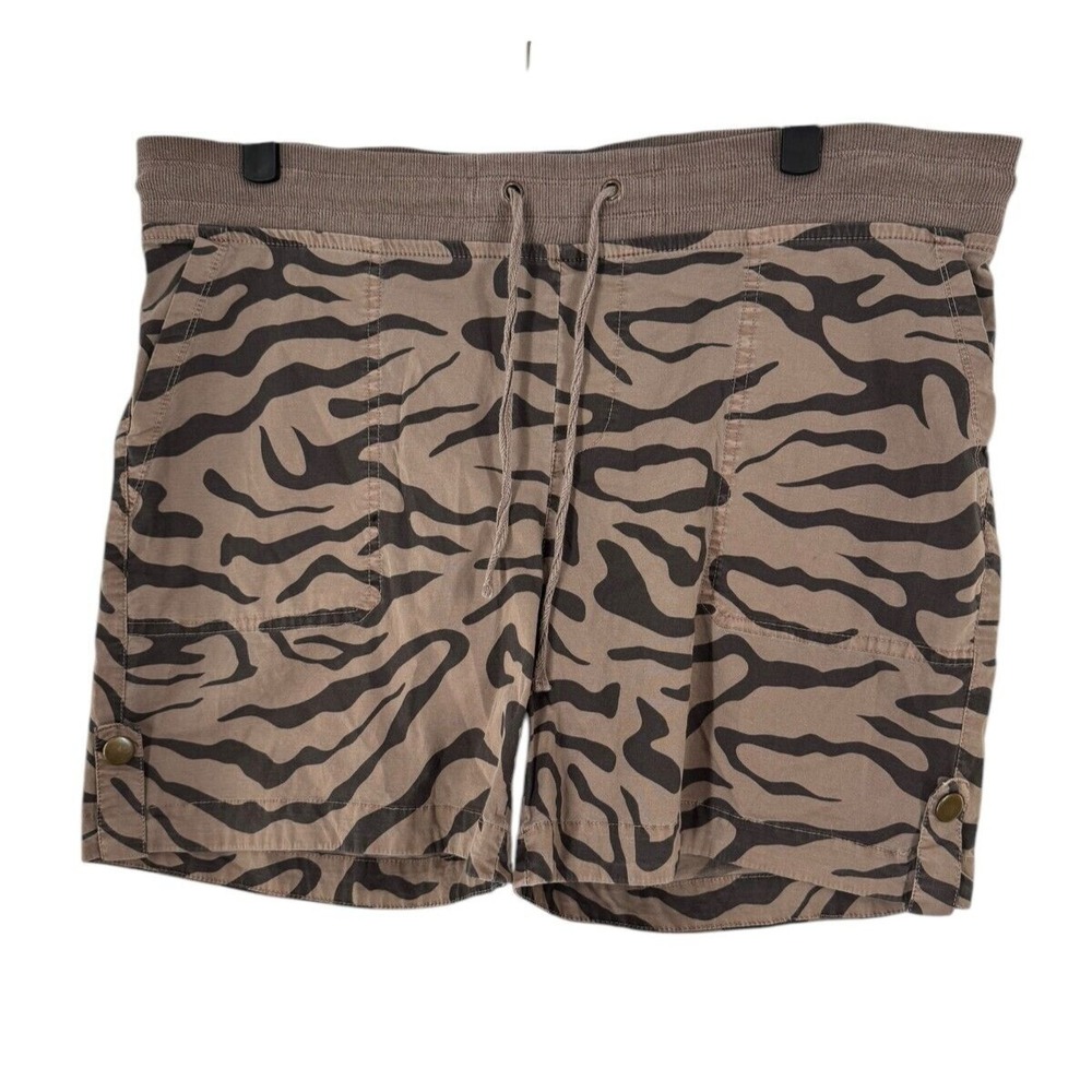 Wearables XCVI Women's Wearables Brown Zebra Pattern Active Shorts Size XL